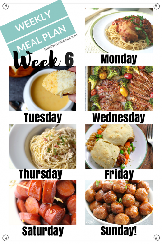 Easy Weekly Meal Plan - Week 6 - FamilyFreshMeals.com