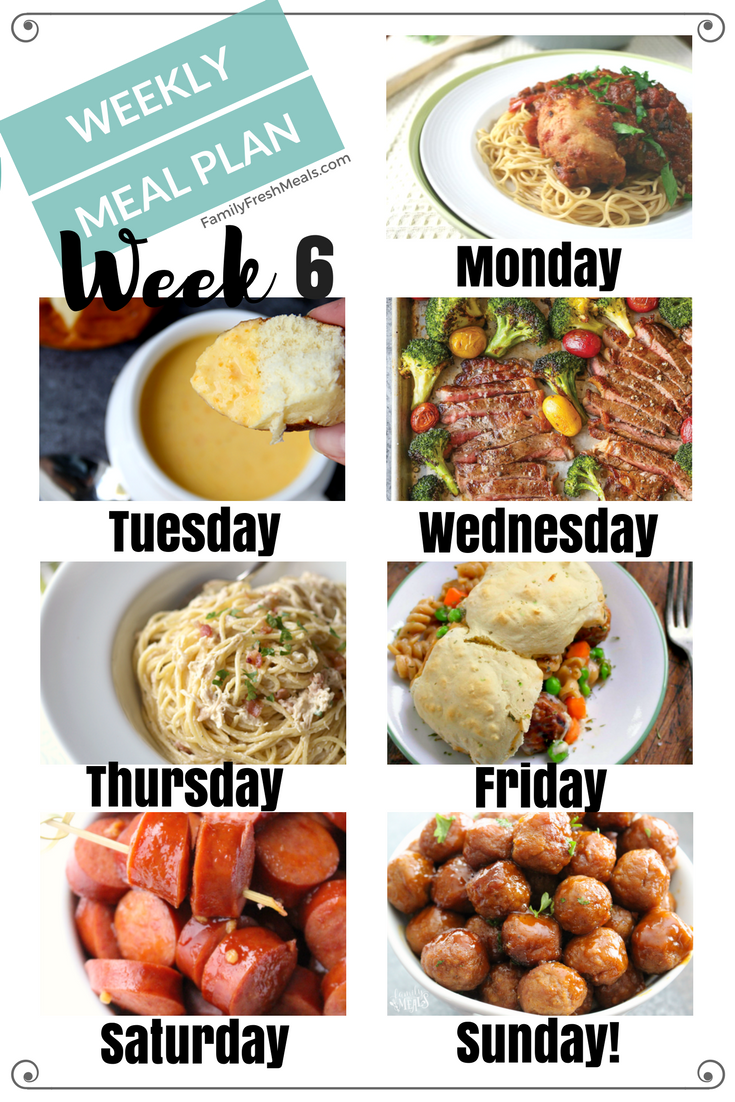 Easy Weekly Meal Plan Week 6