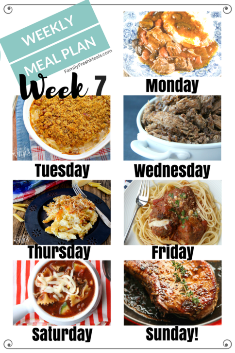 Easy Weekly Meal Plan Week 7