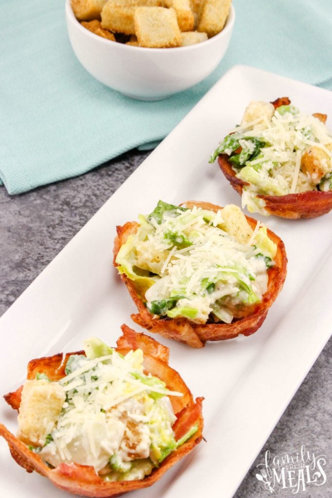 caesar salad bacon cups