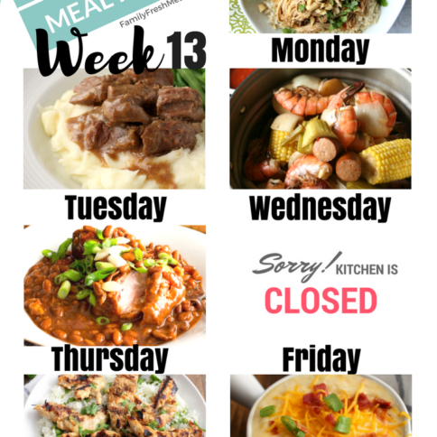 Easy Weekly Meal Plan Week 13