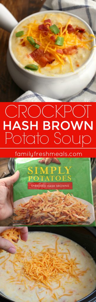 Loaded Crockpot Hash Brown Potato Soup - Family Favorite Recipe -