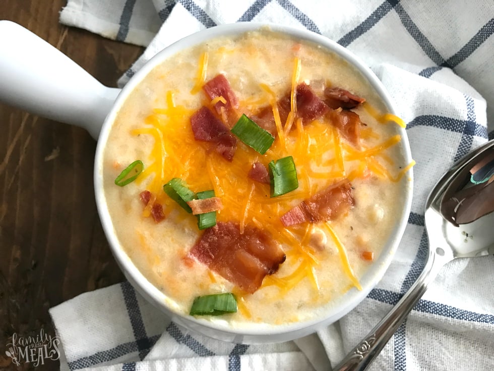 Loaded Crockpot Hash Brown Potato Soup - Family Favorite Recipe