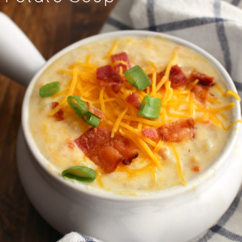 Loaded Crockpot Hash Brown Potato Soup - FamilyFreshMeals.com