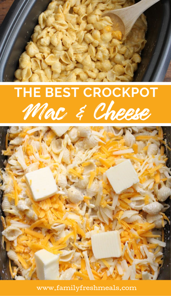 The Best Creamy Crockpot Mac and Cheese recipe from Family Fresh Meals