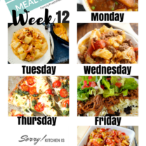 Easy Weekly Meal Plan Week 12