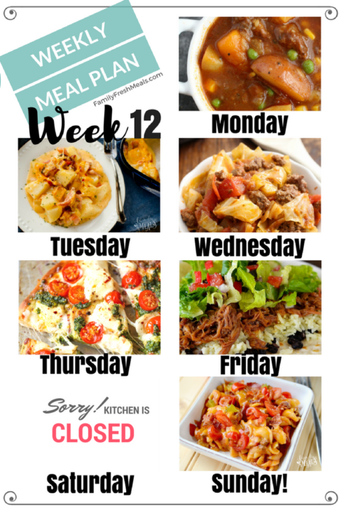 Easy Weekly Meal Plan week 12