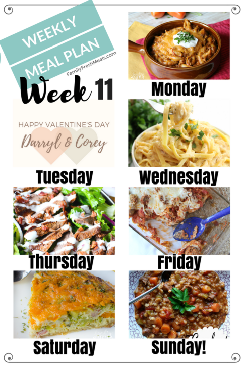 Easy Weekly Meal Plan Week 11