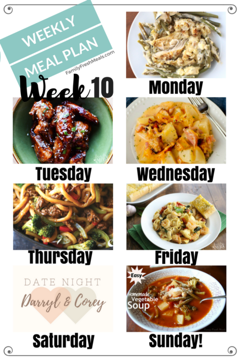 Easy Weekly Meal Plan Week 10