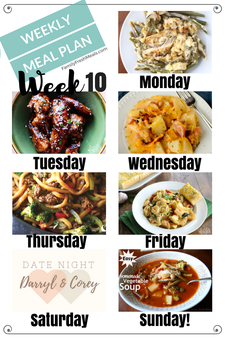 Easy Weekly Meal Plan Week 10 - Family Fresh Meals