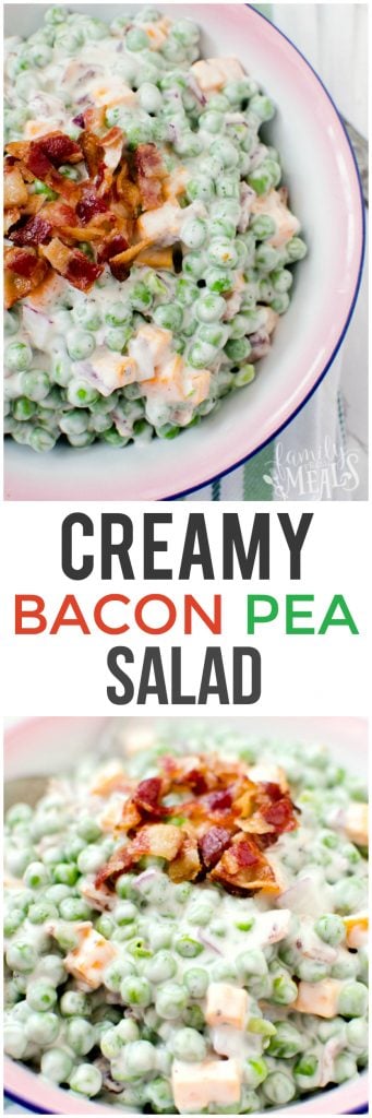 Creamy Bacon Pea Salad Recipe - The best peas salad recipe! Family Fresh Meals - LOVE THIS REICPE