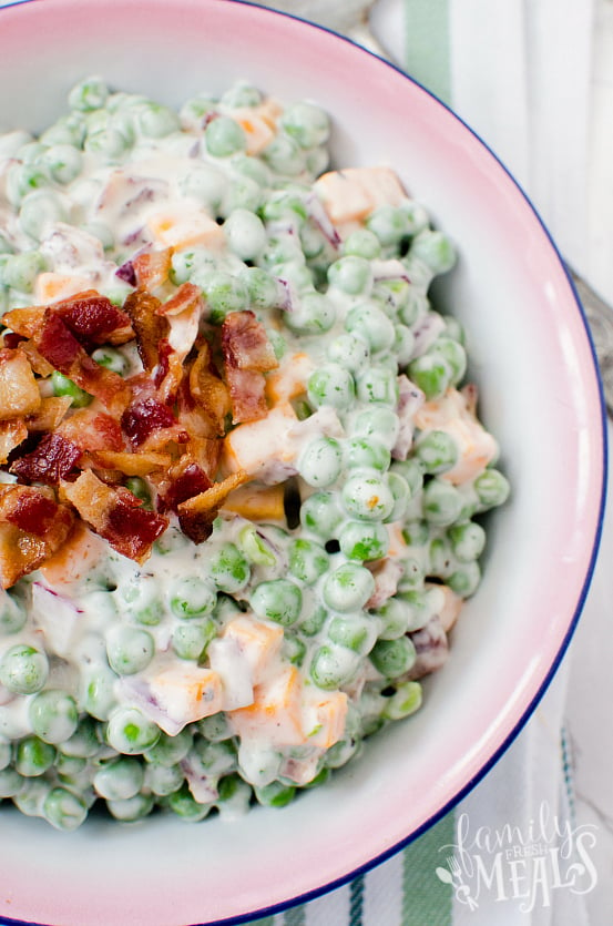 Creamy Bacon Pea Salad - Family Fresh Meals