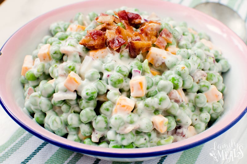 Creamy Bacon Pea Salad - How to make creamy pea salad -