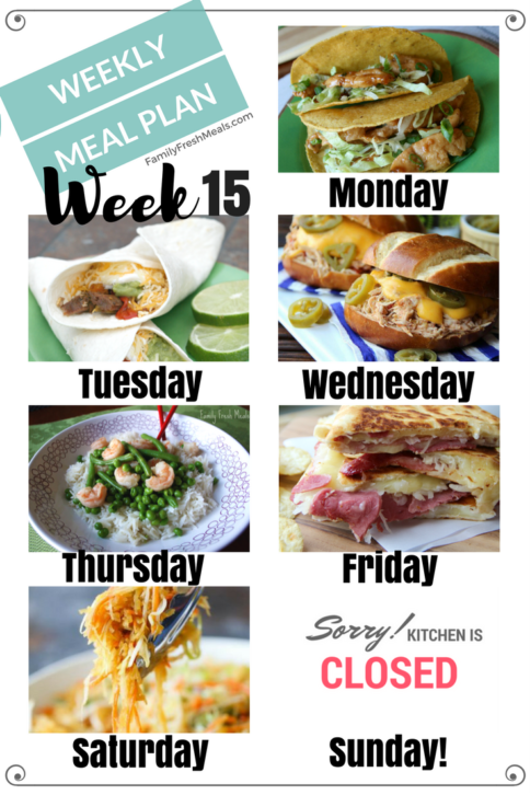 Easy Weekly Meal Plan Week 15