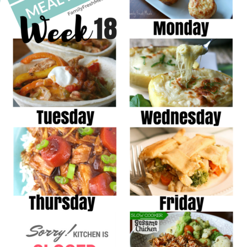 Easy Weekly Meal Plan Week 18