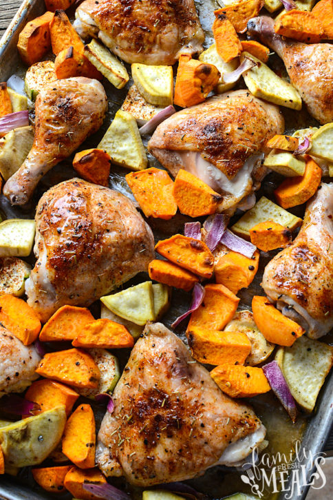Roasted Chicken Sheet Pan Dinner - Family Fresh Meals