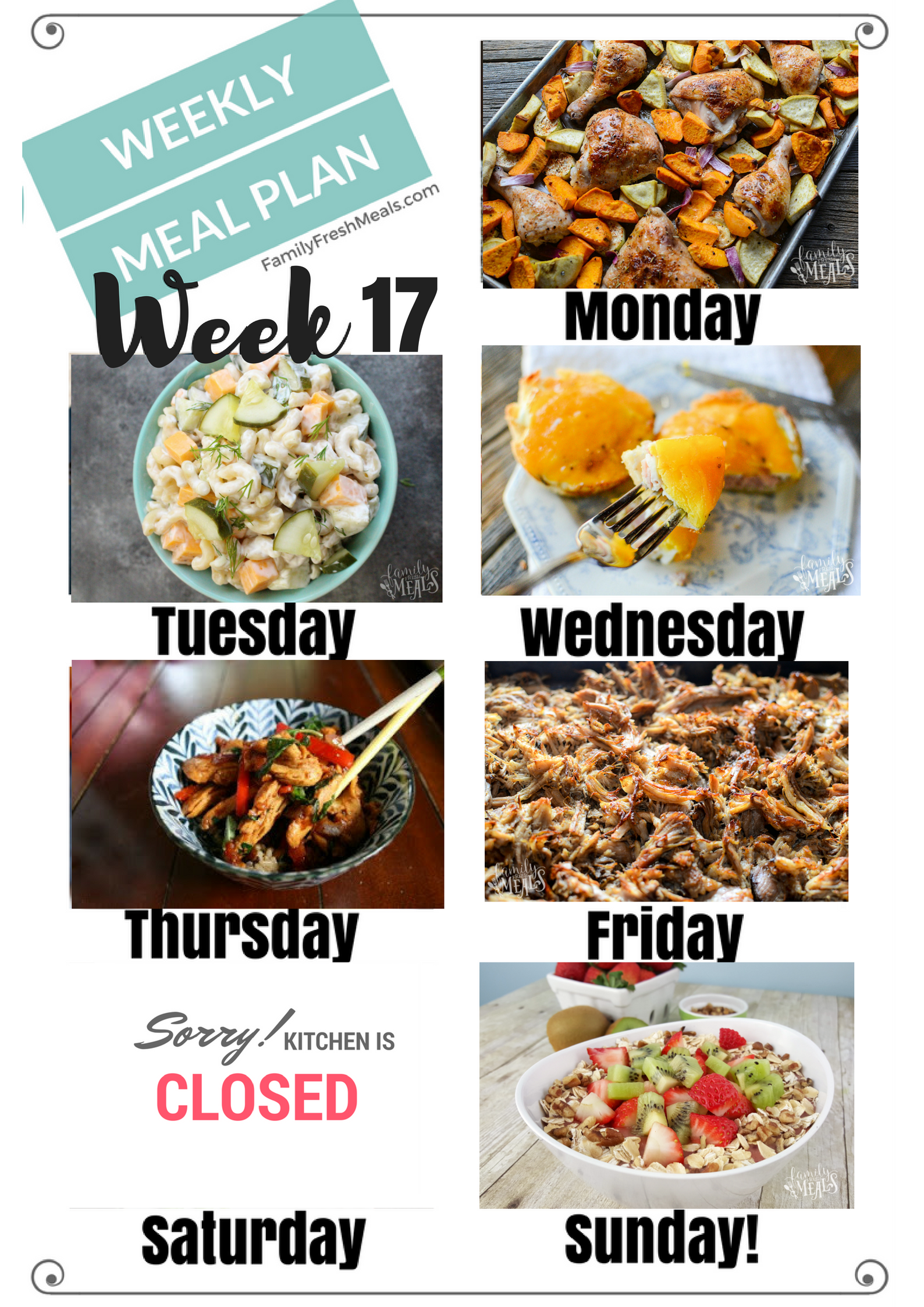 Easy Weekly Meal Plan Week 17 Family Fresh Meals