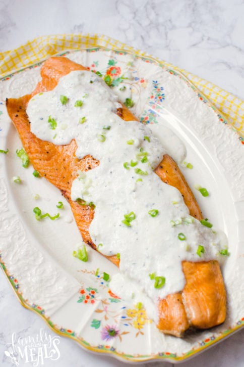 20 Minute Baked Salmon with Creamy Lemon Sauce Recipe Family Fresh Meals
