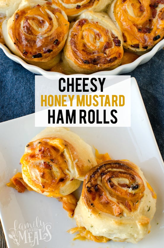 Cheesy Honey Mustard Ham Rolls