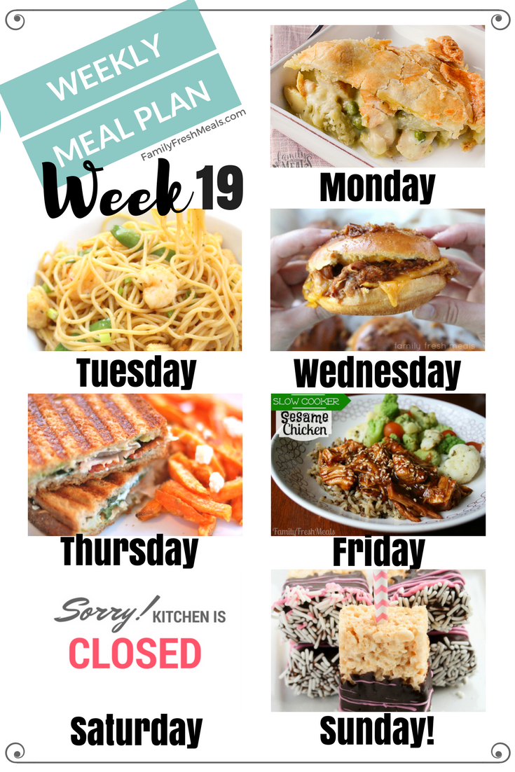 Easy Weekly Meal Plan Week 19