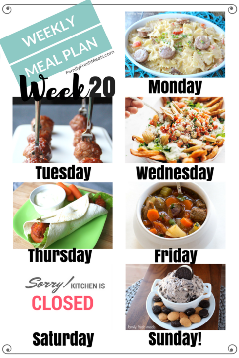 Easy Weekly Meal Plan Week 20 - Family Fresh Meals
