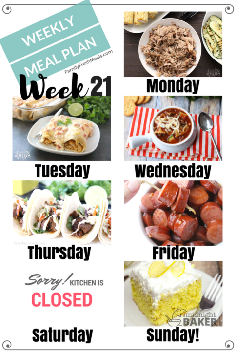 Easy Weekly Meal Plan Week 21
