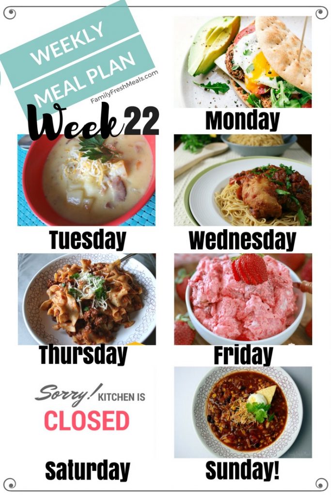 Easy Weekly Meal Plan Week 22