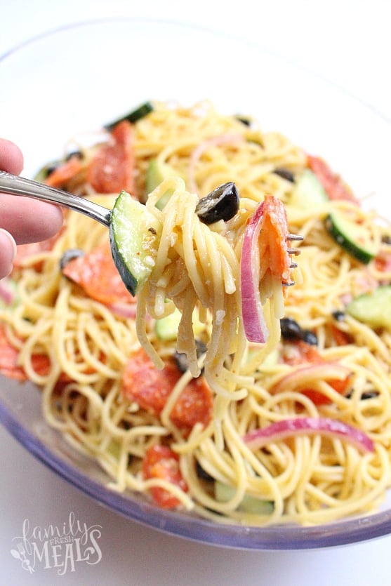 Italian Spaghetti Pasta Salad - Family Fresh Meals Recipe