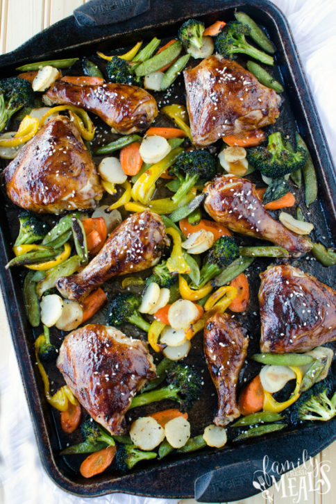 Teriyaki Chicken Sheet Pan Dinner Recipe - Family Fresh Meals