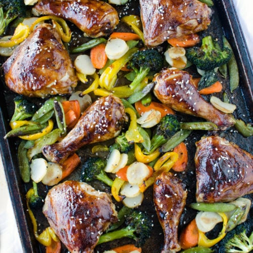 Teriyaki Chicken Sheet Pan Dinner Recipe - Family Fresh Meals