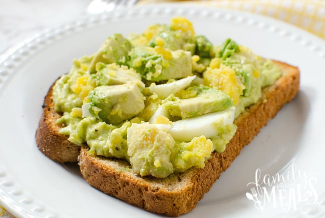 Avocado Egg Salad Recipe - Egg Avocado Toast served on bread -  Healthy Family Fresh Meals