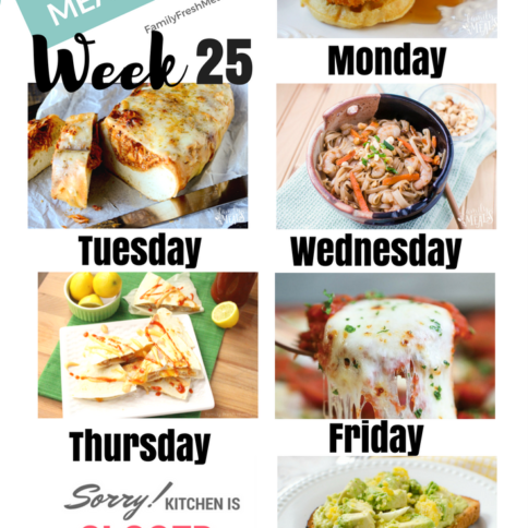 Easy Weekly Meal Plan Week 25