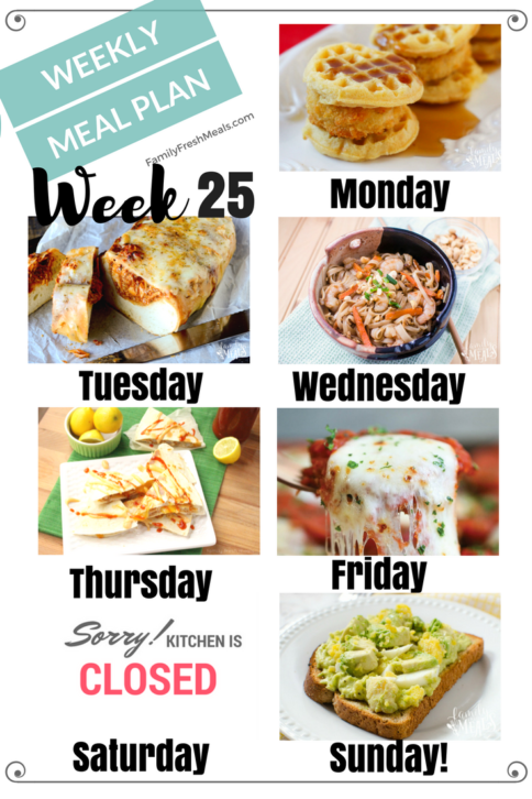 Easy Weekly Meal Plan Week 25