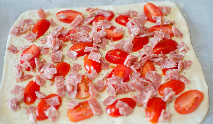 Italian Salami Tomato Tart - Step 3