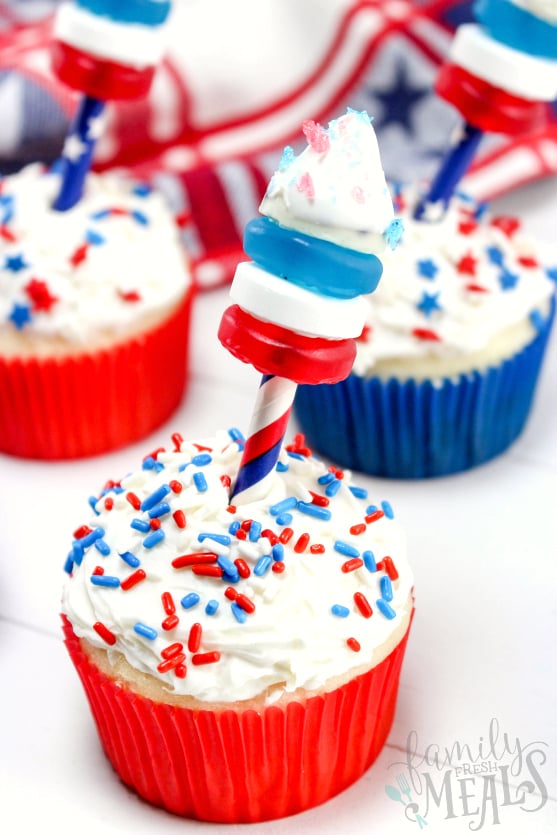 4th of July Fireworks Cupcakes - Family Fresh Meals