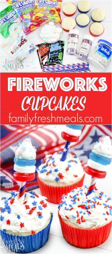 4th of July Fireworks Cupcakes Recipe -FUN- Family Fresh Meals