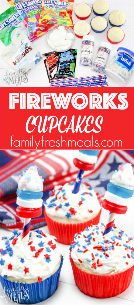 4th of July Fireworks Cupcakes Recipe -FUN- Family Fresh Meals