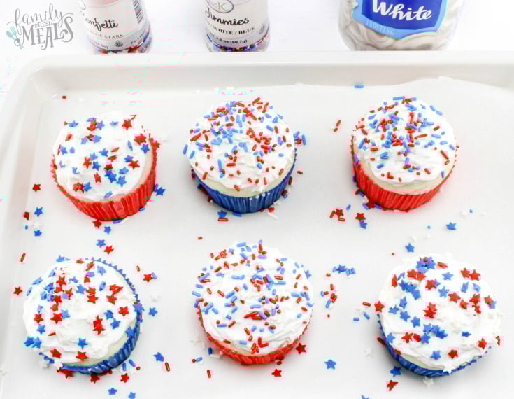 4th of July Fireworks Cupcakes Recipe - Step 1 - Family Fresh Meals