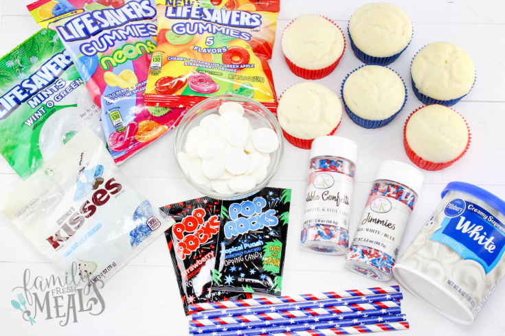 4th of July Fireworks Cupcakes Recipe.- Ingredients - Family Fresh Meals