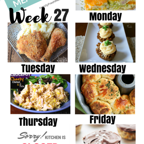 Easy Weekly Meal Plan Week 27
