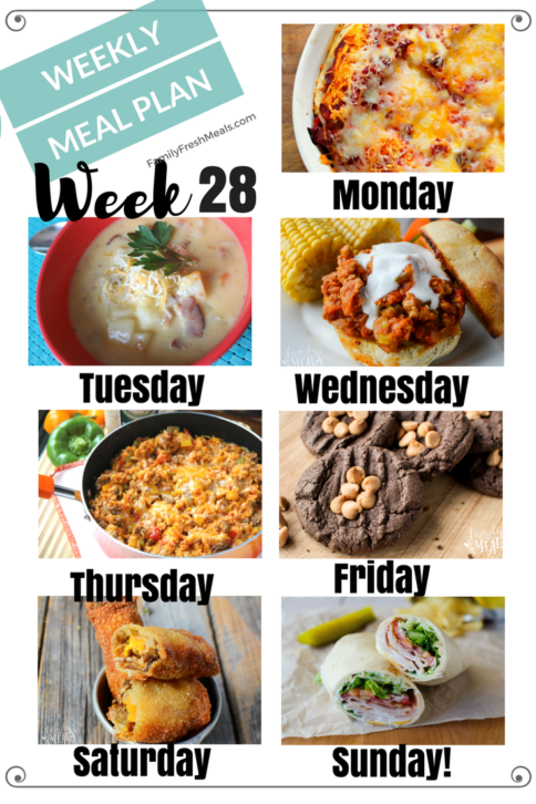 Easy Weekly Meal Plan Week 28