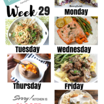 Easy Weekly Meal Plan Week 29