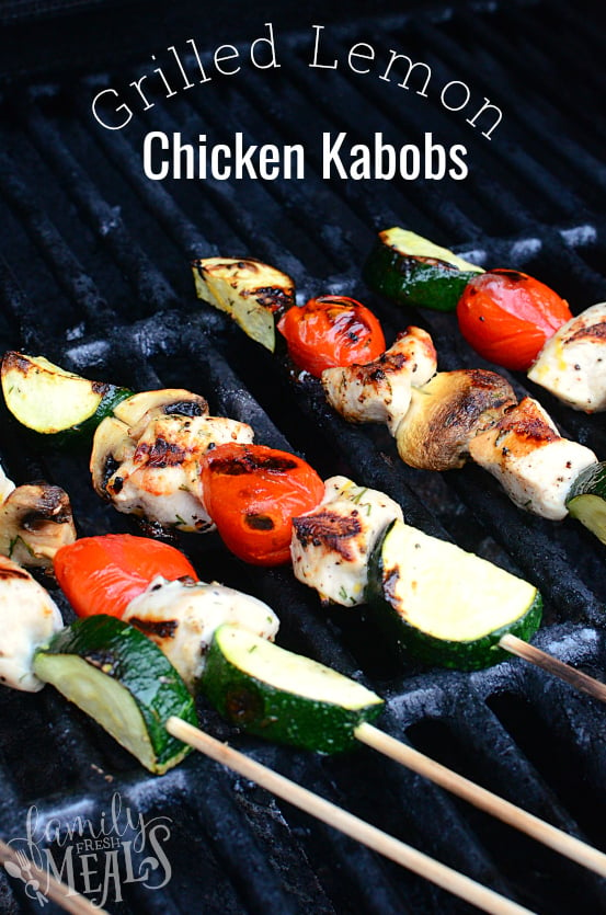 Grilled Lemon Chicken Kabobs Recipe - Family Fresh Meals