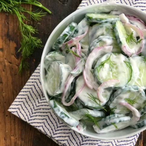 Homestyle Creamy Cucumber Salad Recipe - Family Fresh Meals