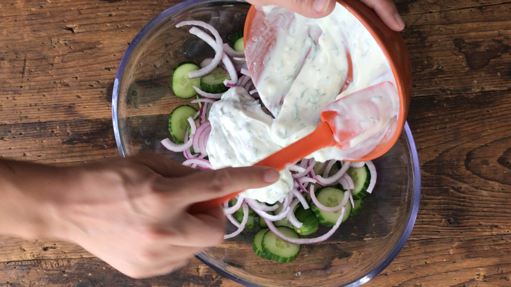 Homestyle Creamy Cucumber Salad Recipe - step 3 - Family Fresh Meals