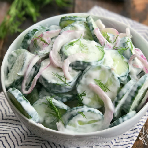 Homestyle Creamy Cucumber Salad Recipe -yum - Family Fresh Meals