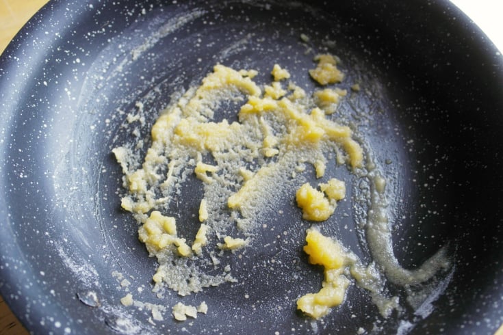 melting ingredients in pan