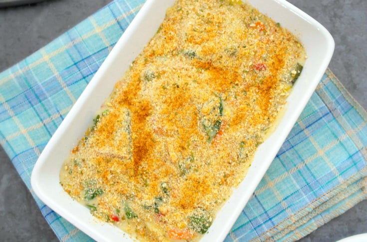 Creamy Ravioli Bake Recipe in a baking dish