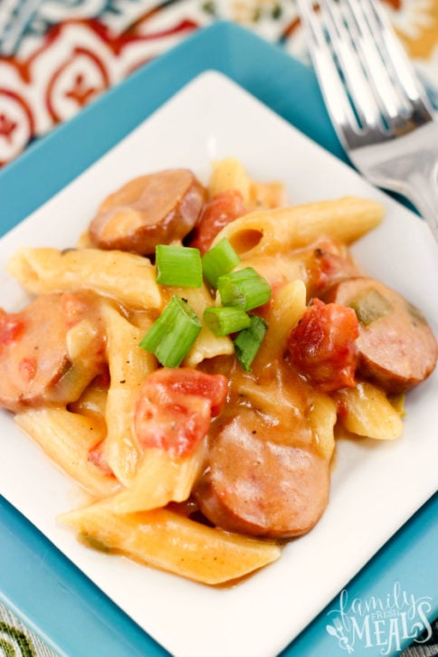One Pot Cheesy Pasta and Sausage Family Recipe - Family Fresh Meals