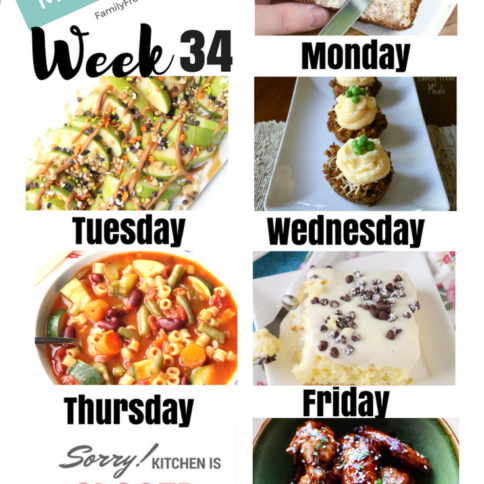 Easy Weekly Meal Plan Week 34